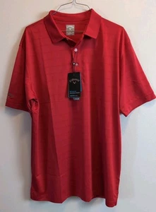 Callaway Mens S Golf Polo Shirt Solid Red UPF 50 Opti Dri - - Picture 1 of 4