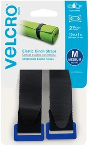 VELCRO(R) Brand Elastic Cinch Strap 15"X1" 2/Pkg-Black 30094 - Picture 1 of 3