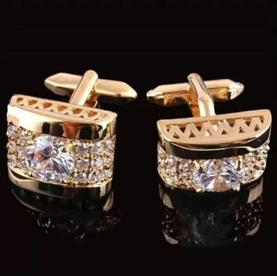 Gemelos para hombre de diamantes de corte redondo de 3,00 quilates enchapados en oro rosa de 14 quilates Foto 1 de 4