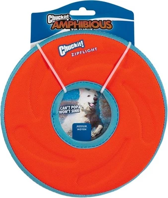 CHUCKIT! FLOATING DURABLE ZIPLIGHT FRISBEE PLAYTIME FETCH TOY ASSORTED COLOURS - Image 1 of 4
