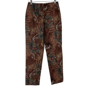 Vintage Eric Casual Novelty Print Angel Cherub Art to Wear Boho Mixed Print Pant - Picture 1 of 10