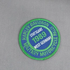 Parche de 3" Harley-Davidson Military Motorcycle Rally Stuttgart 1989 Alemania Occidental - Imagen 1 de 2