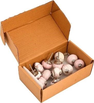 Indian Handmade Multi Colour Ceramic Door Knobs Lot Of 50 Kitchen Cabinet  - Image 1 of 4