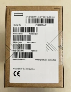 NEW HP 765455-B21 2TB SATA 6G MIDLINE 7.2K SFF (2.5IN) SC 512E DS HDD 765869-001 - Photo 1/6