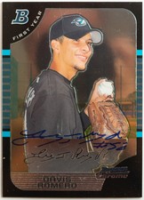 Davis Romero 2005 Bowman Chrome Rookie On-Card Hand Signed Autograph #324