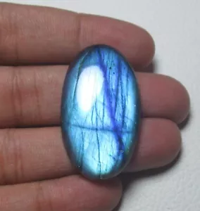 Blue Labradorite Cabochon Oval Gemstone 56.45 Cts. Flat Back Cabochon H 6167 - Picture 1 of 6