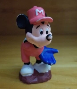 Vintage Topolino brocca da baseball mini statuina PVC giocattolo Disney statuina - Foto 1 di 2
