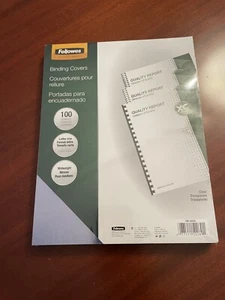 Fellowes Binding Covers 100 quantity letter size midweight clear transparent - Picture 1 of 2
