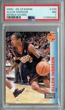 PSA 7 NM Allen Iverson 2000-05 Stadion #100 Rare Trading Card World Stars