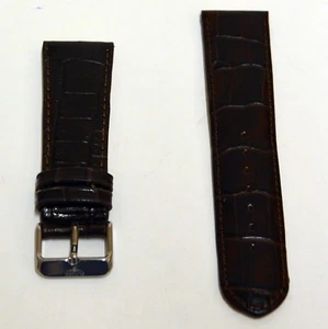 New Elysee watch band watch strap 195 mm long leather strap brown 24 mm E659 - Picture 1 of 2