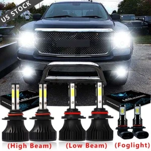 For GMC Sierra 1500 2500 2003 2004 2005 06 6PCS LED Headlight Fog Bulbs Kit - Picture 1 of 12
