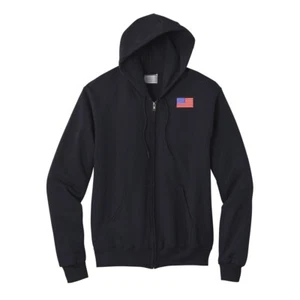 American flag embroidered full zip hoodie, country flag embroidered hoodie - Picture 1 of 2