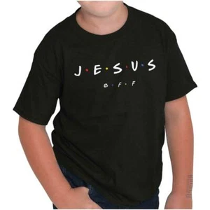 Retro Christian Faith Pop Culture Jesus BFF Youth Crewneck T Shirts Boy or Girl - Picture 1 of 7