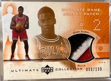 2002 Upper Deck Ultimate Collection- Eddy Curry -Game Used Jersey Patch #80/100