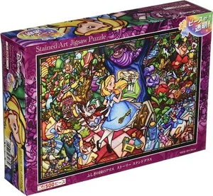 Tenyo Alice in Wonderland Story Stained Glass 500 pieces 25x36cm JP - Picture 1 of 2