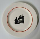 VTG 1960s Harker Pottery Modern Age Colonial Lady Silhouette 10" Dinner Plate