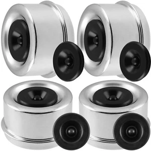 4X 2.44" Chromed Trailer Wheel Hub Cap Rim Covers For Most 5200 to 6000 Pound - Picture 1 of 9