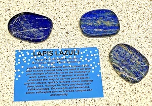 Thumb Stone Lapis Lazuli Gemstone Protective tumblestone worry 40-50mm - Picture 1 of 6