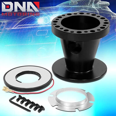 PARA 1992-1997 RANGER F150 F250 F350 ADAPTADOR DE CUBO DE VOLANTE ALUMÍNIO PRETO - Imagem 1 de 4