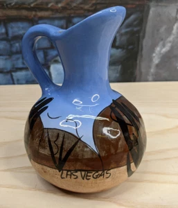 Son AZ Pitcher Creamer Souvenir Las Vegas Signed 1981 Desert 5in Pottery redware - Picture 1 of 12
