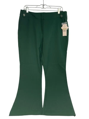 Pantalones acampanados para mujer Nanette Lepore verdes talla 14 nuevos con etiquetas Foto 1 de 4