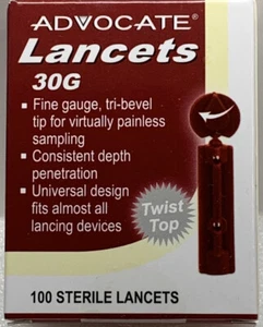 Advocate PetTest Twist Top Lancets (100) - 30 Gauge - Imagen 1 de 5