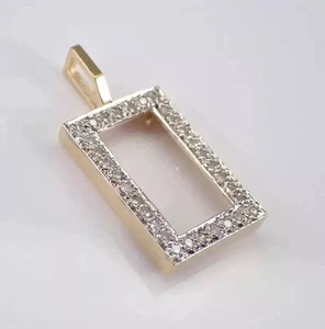 Ciondolo cornice vera moissanite taglio tondo 1,80 ct argento placcato oro giallo 14 carati - Foto 1 di 7