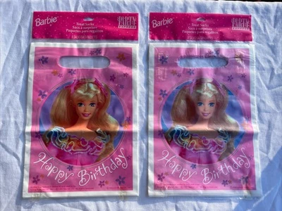 LOTE DE 2 sacos de regalo de cumpleaños Barbie 1997 vintage Foto 1 de 4