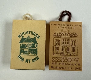 Vintage Doll House Miniature 1:12 PAPER SHOPPING BAGS ~ Set Of 2 - Picture 1 of 6