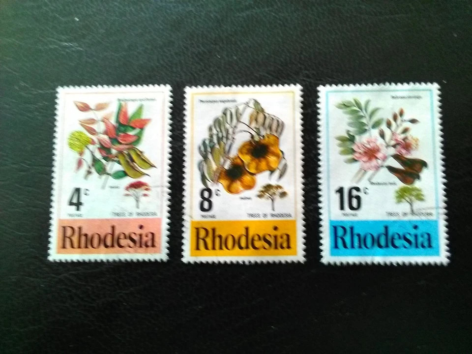 RHODESIA USED STAMPS 1976 TREES OF RHODESIA 4,8, & 16 CENTS SG533 & 535-6. - Image 1 of 1