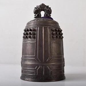 Buddhist Bronze bell 8.6 inch tall Japanese temple Figurine - Picture 1 of 20