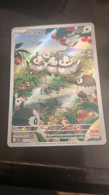 2023 Pokémon Starly Scarlet & Violet Base Set Illustration Rare #221/198 NM - Image 1 of 2