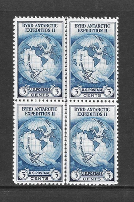 U.S. SCOTT 753 MLHNGAI CENTERLINE BLOCK - 1935 3c DARK BLUE - TYPE OF BYRD ISSUE - Image 1 of 2