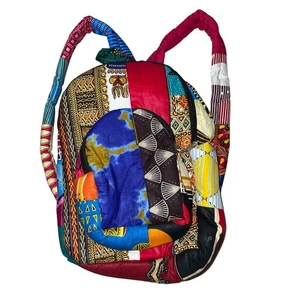 African Mixed Print Quilted Mini Backpack - Picture 1 of 4
