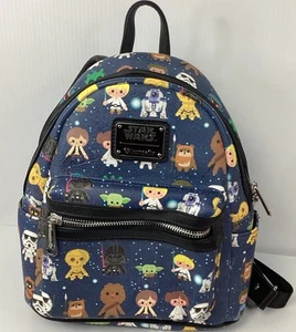 Mini Mochila Monedero Estampado Personaje Chibi Star Wars Loungefly Parks Disney Usada en Excelente Condición - Imagen 1 de 6