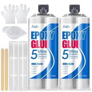 Clear Epoxy Glue Kit - 5 Minute Fast Repair Multi-Purpose for Repairing... - Picture 1 of 7