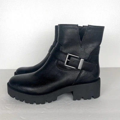 Botas de moto Zodiac Miller-2 para mujer talla 7M negras hebilla gruesa grunge góticas Foto 1 de 4