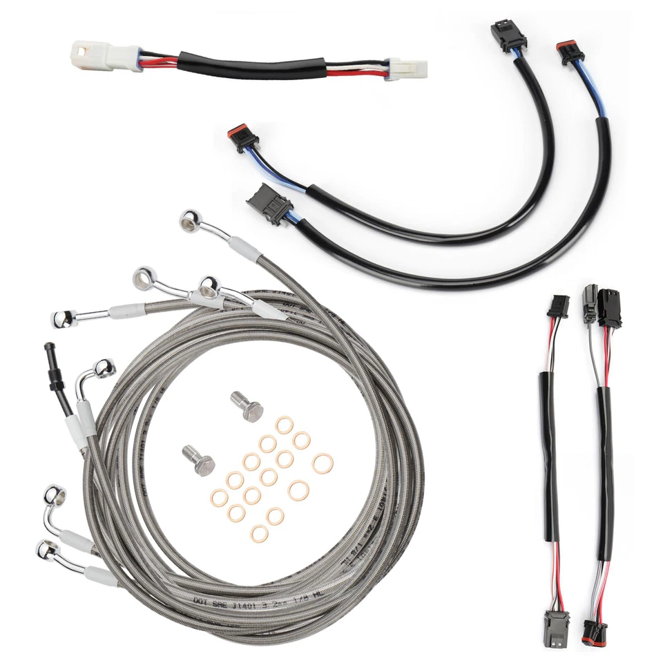 Harley Touring 14'' Handlebar Extended CAN-Bus Wire FLTR FLHT FLHR 17-20 w/ABS - Image 1 of 4