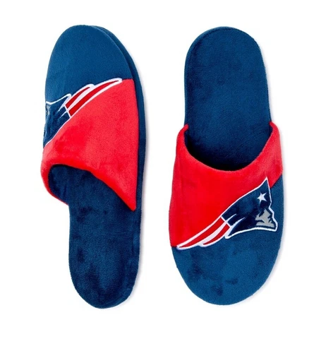 New England Patriots NFL Men's Team Colorblock Slide Slip-on Slippers: L-XL Cover