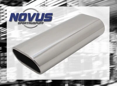 EDELSTAHL ENDROHR Ø 75 x 135mm Oval zum ANSCHWEISSEN AUSPUFF ENDSCHALLDÄMPFER - Bild 1 von 4