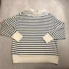 Leur Logette Sweater Womens 2 Pullover Beige Blue Stripe Made In Italy Casual
