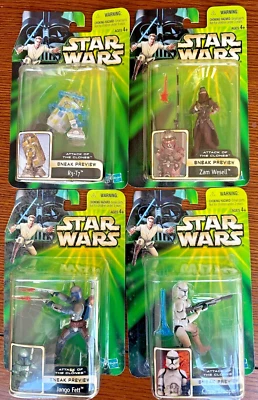 全套 4 个星球大战 AOTC Sneak 预览玩偶 - 全新未拆封 — 第 1/4 张图片