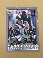 REGGIE WHITE 1992 Ultra Career Highlights Insert AUTOGRAPH CARD #9 FLEER SEAL
