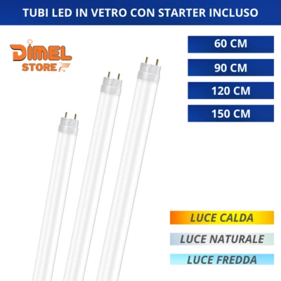 TUBO NEON LED  TUBO G13 T8 60 90 120 150 cm LUCE CALDA NATURALE FREDDA - Immagine 1 di 4