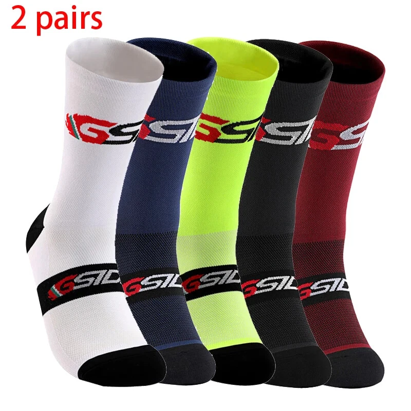 2pairs Cycling Socks Bike Nurse Compression Road Bike Running Knee-high Sports - Image 1 of 4