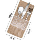 24pcs Hessian Burlap Cutlery Holder Lace Rustic Wedding Party Table Decor