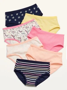 Old Navy Toddler Girls 7-Pack Underwear Solid Stars Unicorn Size 2T-3T 4T-5T - Picture 1 of 1