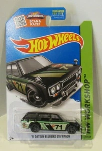 '71 Datsun Bluebird 510 Wagon Hot Wheels 2015 exclusivo parrilla suave negro - Imagen 1 de 3
