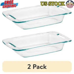 2 Pack Easy Grab 3qt Oblong Baking Dish Non-Stick Cookware Casserole Dish New - Picture 1 of 7
