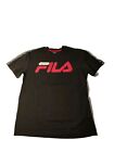 Fila Men's T-shirt Black With Logo Short Sleeve Medium
